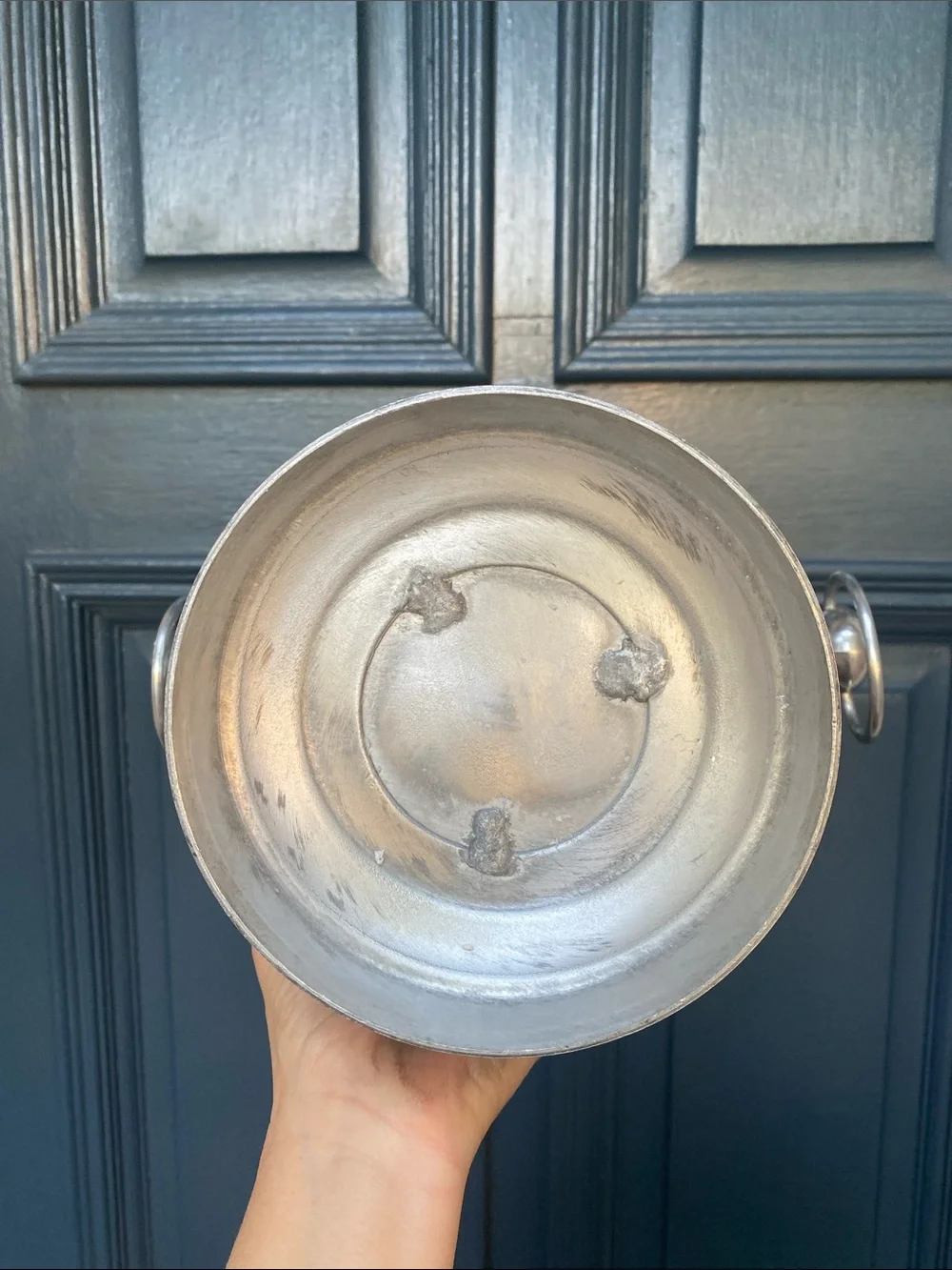 Hammered Metal Wine Cooler Ice Bucket in Silver
